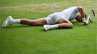 Novak Djokovic smashes racket after going down to young Alcaraz [upl. by Enyrehtak]