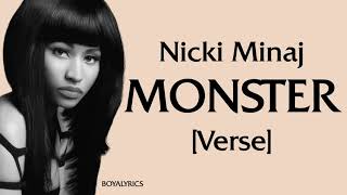 Nicki Minaj  MONSTER Verse  Lyrics pull up in the sri lanka whatt am i a nicki fan [upl. by Balkin81]