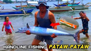 HANDLINE FISHING USING PATAW PATAW YARI NANAMAN MALAKING TANIGUE FISH 77 [upl. by Sellers]