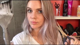 ASMR l Roleplay Coiffeuse 💇🏼‍♀️ Shampoo Hair cut  DécolorationMèches [upl. by Trinee]