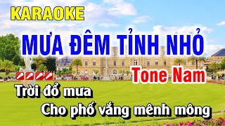 Mưa Đêm Tỉnh Nhỏ Karaoke Tone Nam Nhạc Sống  Nguyễn Duy [upl. by Ralleigh]