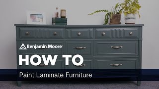 How to Paint Laminate Furniture  Benjamin Moore [upl. by Uchish327]