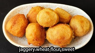 wheat jaggery sweet recipe  healthy and tasty even easy recipe  how to make sweet recipes [upl. by Ardnaskela]