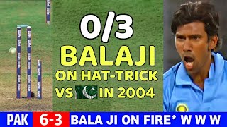 Thrilling Bowling 🔥 by Balaji vs Pakistan  Ind vs Pak 5th odi 2004  Lakshmipathy Balaji W W W 🔥😱 [upl. by Auhesoj]