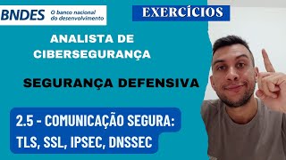 Aula 20 Comunicação Segura TLS SSL IPSEC DNSSEC Analista de Cibersegurança BNDES [upl. by Kirchner]