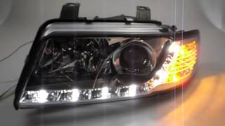 SWDRL Scheinwerfer Audi A4 B5 chrome LED Tagfahrlicht by SWTuning [upl. by Ahsilram577]