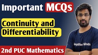 Important MCQs  Continuity and Differentiability  2nd PUC Mathematics Exam 2023 [upl. by Winonah58]