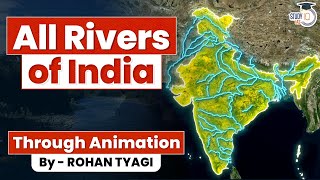 Learn All Rivers of India through 3D Animation  Drainage amp Catchment  UPSC IAS amp Competitive Exams [upl. by Kcirb388]