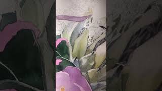 Gėlių magija aquarelle painting paintingprocess flowers watercolor flowersmagic [upl. by Sheley]