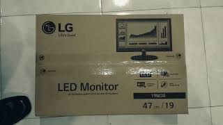 Unboxing  review LED Monitor 19quot LG 19M38 [upl. by Odrautse]