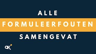 Alle formuleerfouten samengevat [upl. by Marleen]