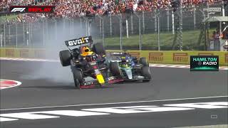 Max Verstappen collide with Lewis Hamilton Hungarian GP 2024 [upl. by Unni]