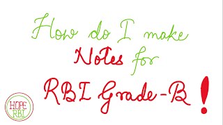 How to make good NOTES for the RBI GradeB 2022 [upl. by Shalne]