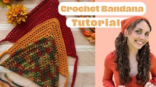 EASY Crochet Bandana Tutorial Beginner Friendly [upl. by Serrano630]