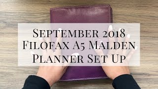 SEPTEMBER PLANNER SET UP  FILOFAX MALDEN A5 [upl. by Fidelas]