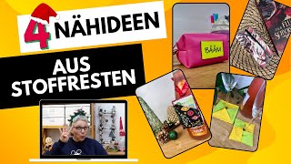 🎁4 Last Minute Geschenke Nähideen aus Stoffresten 🎄 kostenlose Schnittmuster [upl. by Reichert180]