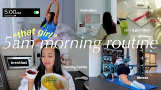 5AM morning routine 🌱 how to be THAT GIRL motivation to change your life productive planning 2024 [upl. by Tihw]