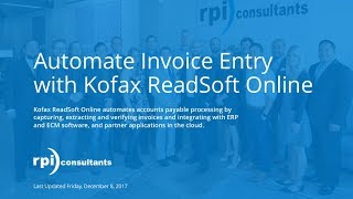 Automate Invoice Entry with Kofax ReadSoft Online [upl. by Jeffers547]