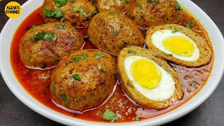 No Fail Chicken Nargisi Kofta Curry Recipe Egg Stuffed Meatballs Koftay ka Salan Egg Kofta Curry [upl. by Leodora]