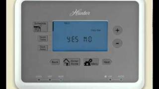 How to Program a Hunter® Five Minute Thermostat Model 44377 [upl. by Lari]