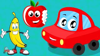 Apples and Bananas Learning Song for Kids by Little Red Car [upl. by Coryden]