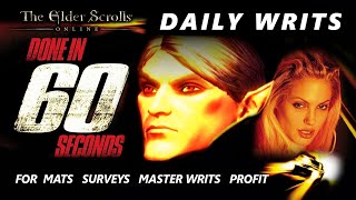 The Elder Scrolls Online Daily Writs in 60 Seconds⏱️for MatsSurveysPROFIT💰 [upl. by Lloyd729]