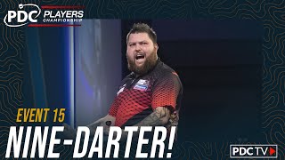 NINEDARTER Michael Smith pins a perfect leg at Players Championship 15 [upl. by Wernsman]