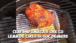 Ceafa de porc afumată 5 ore  cu lemn de cireș și suc de mere pe weber kettle [upl. by Aryan574]