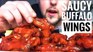 ASMR EATING BUFFALO WINGS  SMACKINGWHISPERING INTENSE SOUNDS [upl. by Walczak807]