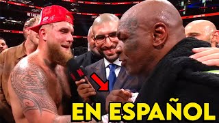 Esto se dijeron Mike Tyson y Jake Paul después de la pelea EN ESPAÑOL [upl. by Ahsiyn]