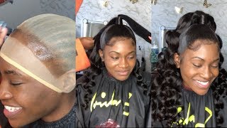 Half uphalf down wig with wand curls  Perfect cap dark skin  Melt  YSwigscom [upl. by Stephani]