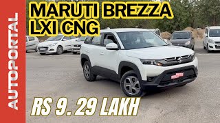 Maruti Brezza LXi CNG 2024  Walkaround with features  Brezza Base Model 2024 [upl. by Hitt]