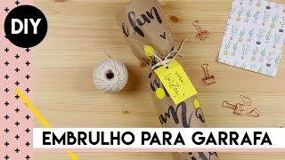 Como criar um embrulho personalizado para garrafa  by Aline Albino [upl. by Nadnal705]