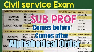 Civil Service Exam SUBPROF Arrange Alphabetically [upl. by Leotie]