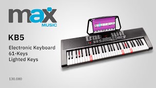 MAX Music KB5 Electronic Keyboard with 61keys Lighting  130080 [upl. by Yelsiap]