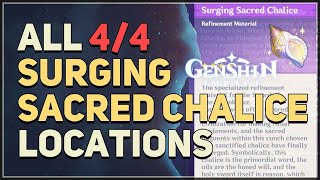 All 4 Surging Sacred Chalice Locations Genshin Impact [upl. by Ecissej]