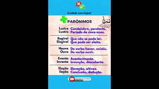 Cuidado com a língua  Mais parônimos 6 ortografia português concursos redação enem parônimos [upl. by Adnam21]