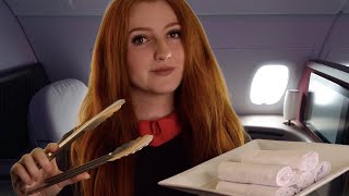 ASMR First Class Flight Attendant Roleplay with Safety Demonstration [upl. by Nonnac486]