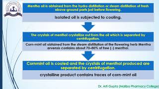 Isolation Identification and utilization of Menthol [upl. by Rizzo]