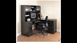 Review on Realspace® Magellan Collection LShaped Desk Espresso Part 2 [upl. by Orozco847]