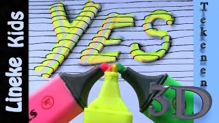 3D LETTERS tekenen  makkelijk met marker stift [upl. by Suvart437]