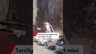 Terrifying moment mini bus falls off cliff [upl. by Saint]