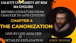 The CanonizationJohn Donne1st SemMa EnglishCalicut University [upl. by Esdras]