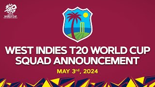 West Indies Mens T20 World Cup Squad Announcement  Press Conference [upl. by Awhsoj]