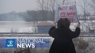 Protests in support of Wetsuweten Nation taking place in Tyendinaga Mohawk Territory  APTN News [upl. by Aeht698]