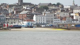 A Hovercraft Departs  Ryde  Isle of Wight [upl. by Rybma498]