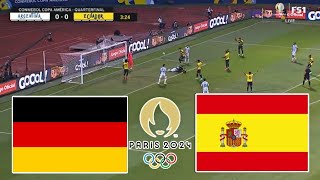 Spain vs Germany Women Live Football  Womens Football Olympics Games Paris 2024  gameplay pes21 [upl. by Alair]