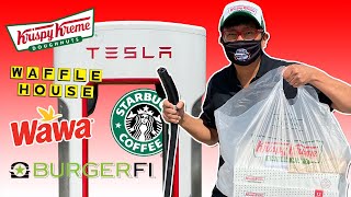 Letting TESLA Chargers Decide WHAT WE EAT for 24 HRS [upl. by Tybald139]