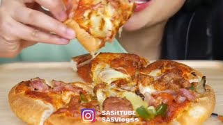 SASASMR  PIZZA DELUXE PEPPERONI HAWAIIAN Bites Only [upl. by Baptist]