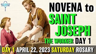 Novena to St Joseph the Worker Day 1 🤎 SATURDAY ROSARY April 22 2023 JOYFUL Mysteries of Rosary [upl. by Neyugn]